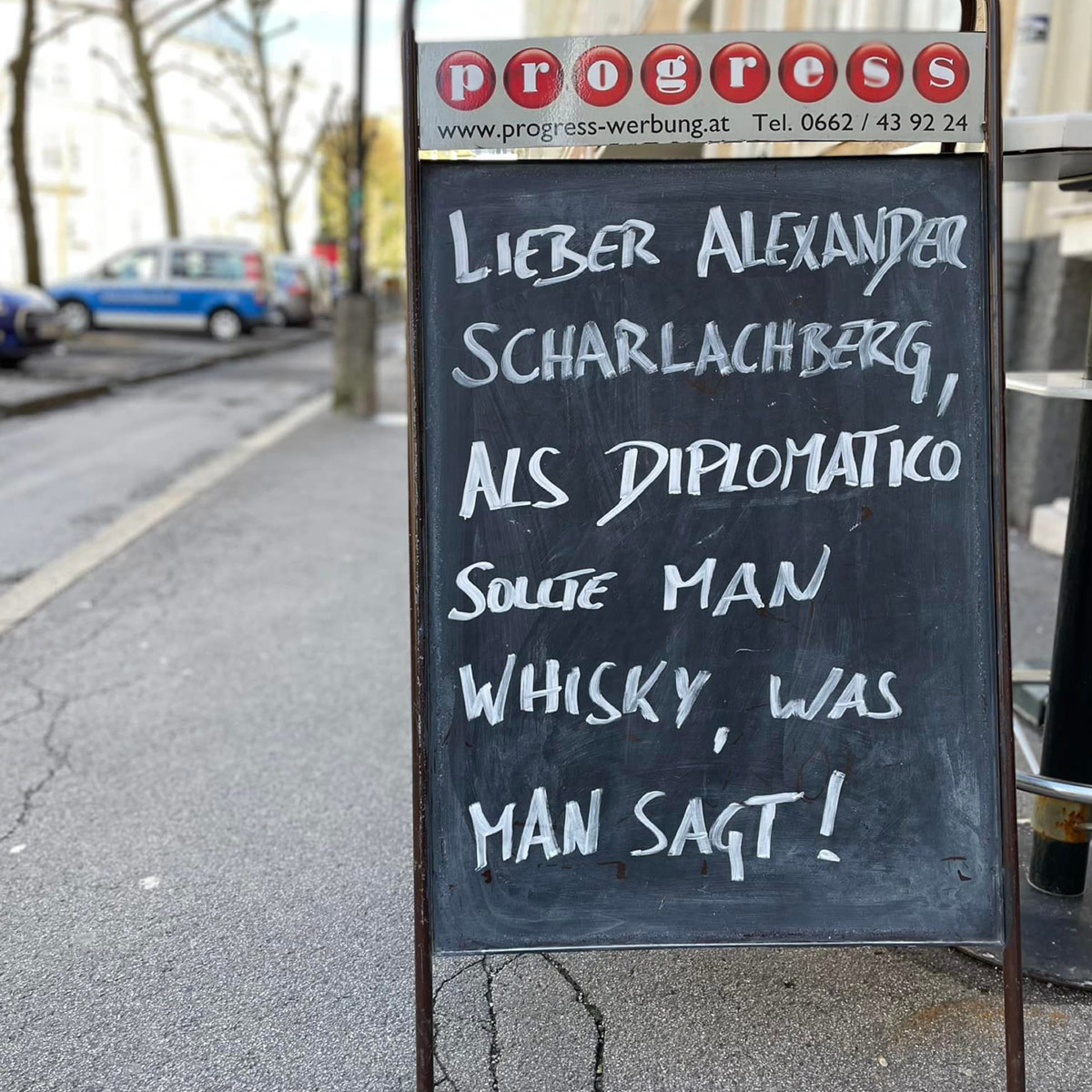 Lieber Alexander Scharlachberg, Als Diplomatico Sollte Man Whisky, Was Man Sagt!